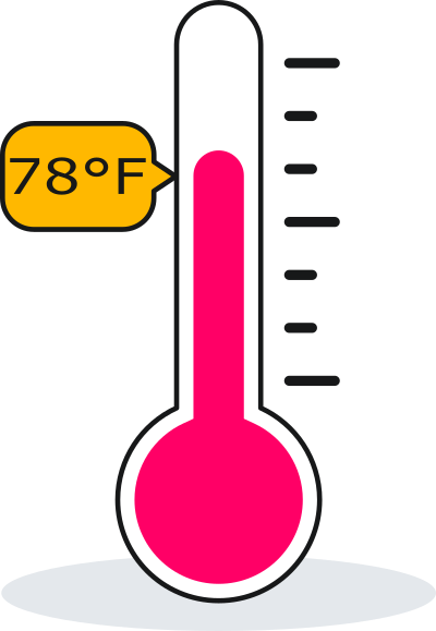 thermometer showing 78 degrees fahrenheit